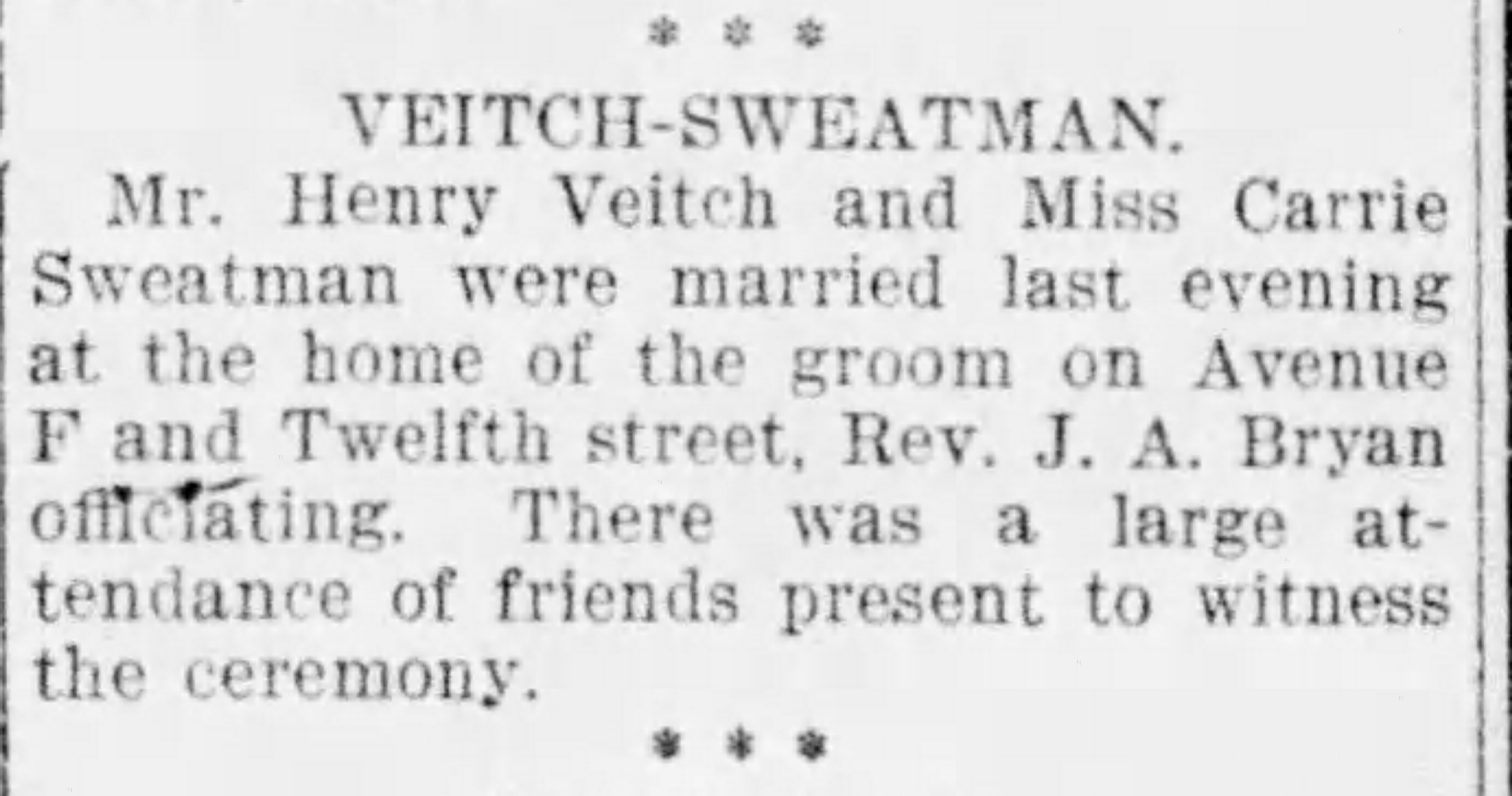 Henry Veitch-Carrie Sweatman
